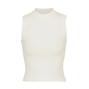 Skims cotton jersey mock neck tank bone